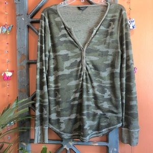 Lucky Brand Henley camo top